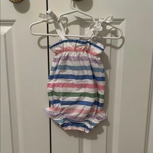 The Beaufort Bonnet Company Striped One Piece - Pink, Blue, Green, White